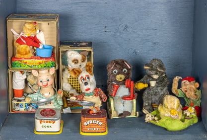 A collection of mechanical toys