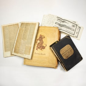 A lot of various antique documents, including a eighteenth century Wells Fargo Steamer Record