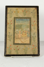 An framed Indian painting of Raj; 14"x 9
