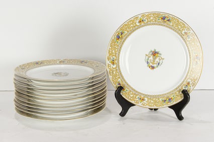 A set of twelve Rosenthal porcelain dinner plates in the Beverly pattern