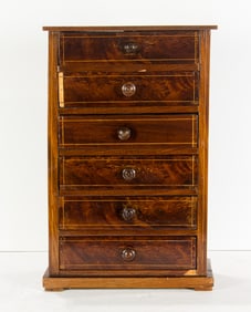 An English line inlaid miniature desk