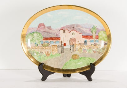 An amateur decorated platter of Mission San Diego