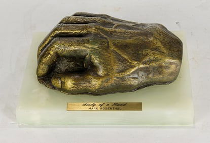 A Mark Rosenthal bronze study of a hand, 1970
