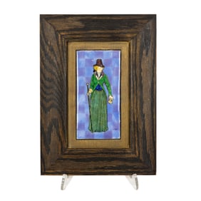 A Limoges gilt enamel portrait of woman