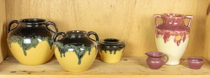 A group of Zaneville art pottery