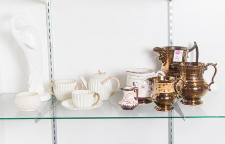 A group of English ceramics including Belleek and Royal Doulton