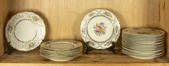 Two sets of German porcelain plates