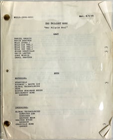 A Twilight Zone "Her Pilgrim Soul" script, Season 1, Episode 12, rev