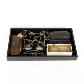 A lot of vintage eyeglasses from an San Francisco optician