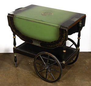 An Art Deco Chinoiserie decorated tea cart
