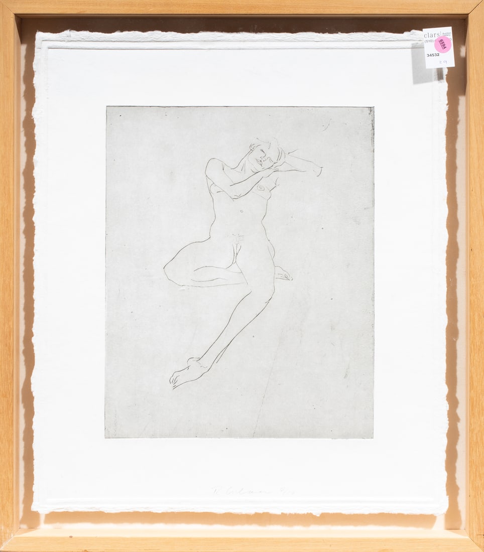 Print, Robert Graham: Robert Graham (Mexican/American, 1938-2008), Untitled (Nude), etching, pencil signed lower center, edition 2/10, overall (with frame): 24"h x 21"w