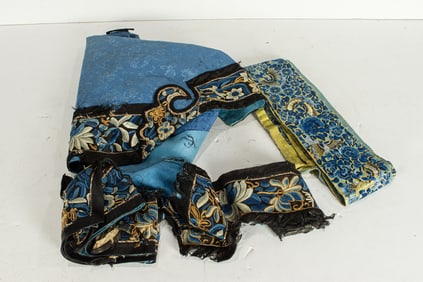 A group of Chinese embroidered articles