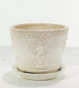 A Chinese crackle glazed jardiniere and stand