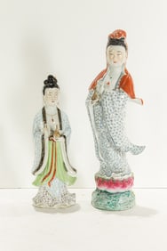 (lot of 2) Chinese famille rose Guanyin figures