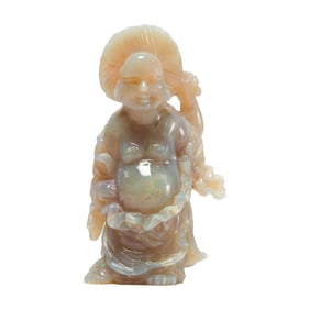A Chinese opal carving of Budai