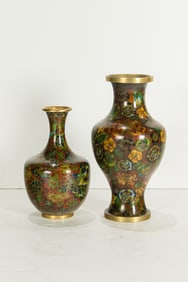 (lot of 2) Chinese cloisonne enamel vases