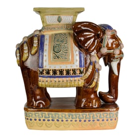 A Thai 'elephant' ceramic plant stand. 22.5" high.