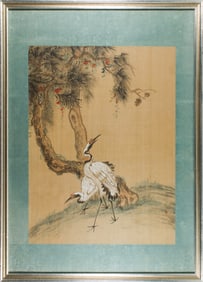 A Japanese school painting - Cranes