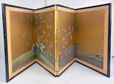 A Japanese four-panel folding screen