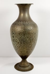 A Chinese large brass vase