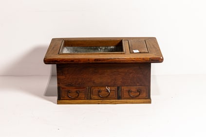 A Japanese Kyoto style hibachi with copper fire box