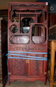 A Chinese rosewood display cabinet