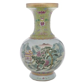 A Chinese famille rose vase