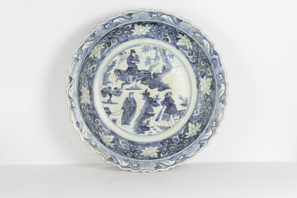 A Chinese blue and white charger