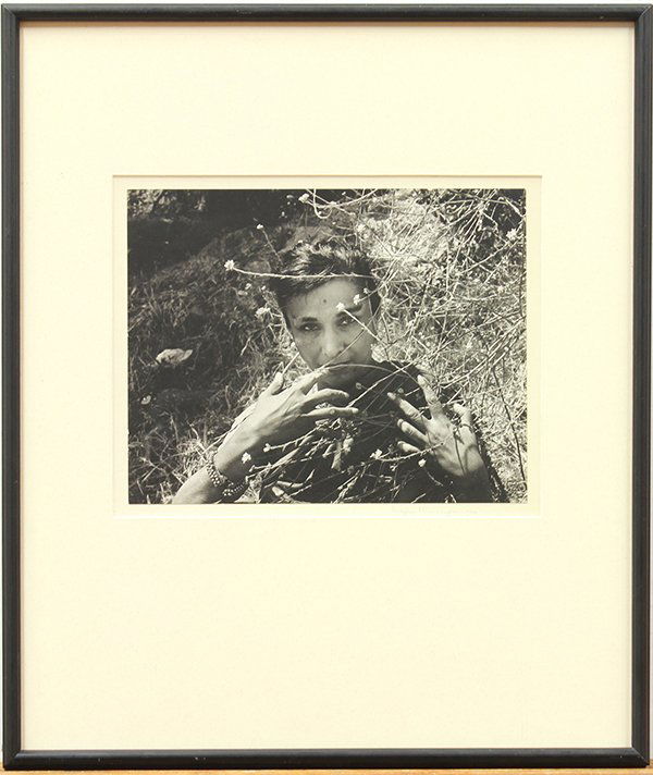 Photograph, Imogen Cunningham, Ishvari Hamilton,: Framed gelatin print, Ishvari Hamilton, Dancer, 1962, by Imogen Cunningham (Californian, 1883-1976), pencil signed and dated lower right, bears artist's label verso, image: 9.25"h x 7.25"w, overall: 1