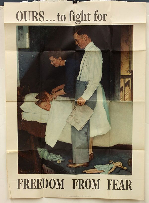 Posters, Norman Rockwell, Four Freedoms: (lot of 4) Unframed posters, World War II - Four Freedoms, by Norman Rockwell (American, 1894-1978), 55""h x 42""w each