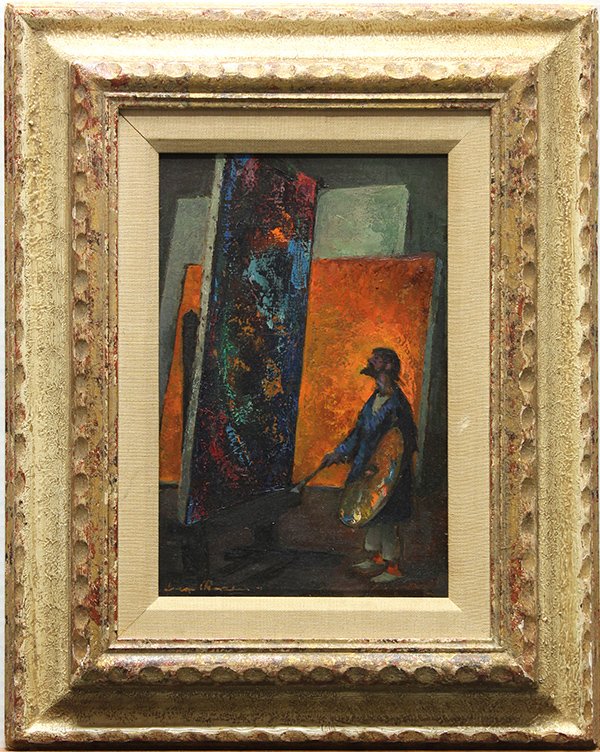 Painting, Iver Rose, Small Ones: Framed oil on board, ""I do Small Ones Too"", by Iver Rose (American, 1899-1972), signed lower left, overall: 19""h x 15""w