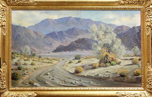 Painting, Roscoe Lloyd Babcock, Mountains: Framed oil on canvas, Purple Mountains, by Roscoe Lloyd Babcock (Californian, 1897-1981), signed lower right, overall: 27""h x 42""w