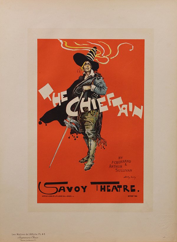 Lithograph, Maitres de l'Affice, Chieftain: Unframed lithograph, ""The Chieftain,"" designed by Dudley Hardy (British, 1862-1922), lithography by Waterlow and Sons, London, ""Les Maitres de l'Affiche"" Plate 48 (stamped lower right), overall: 1