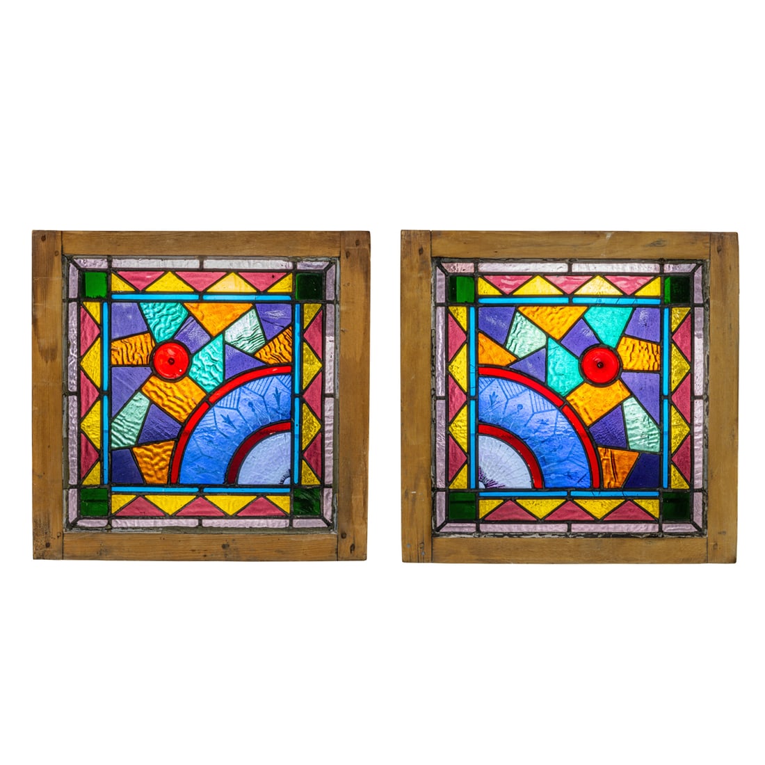 A pair of Aesthetic Movement leaded glass windows (1 of 4)