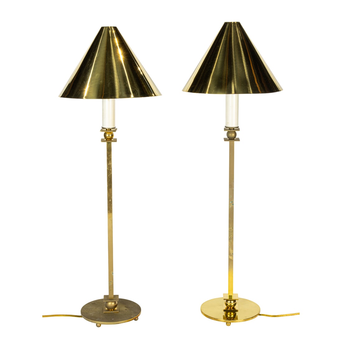 A pair of Florian Schulz style brass table lamps (1 of 3)