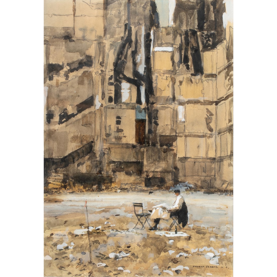 Watercolor, Donald (Edwin Dawes) Teague (1 of 4)