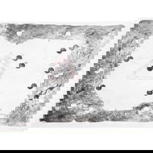 Print, William T. Wiley: William T. Wiley (American, 1937-2021), "Coast - Reverse," lithograph, 1972, pencil signed and dated lower right, edition AP 24, gallery label (Fuller Goldeen Gallery, San Francisco, CA) affixed verso