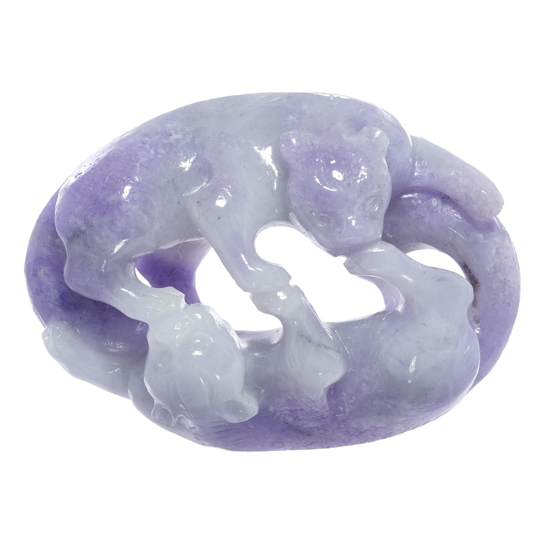 A lavender jade pendant and 18k gold chain (1 of 2)