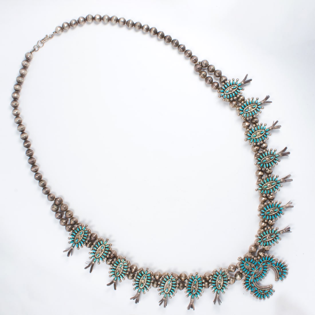 A Zuni needle point squash blossom necklace with a naja (1 of 1)