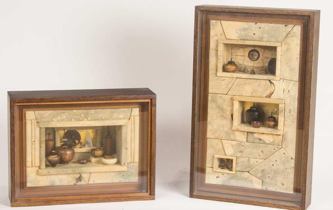 Two shadow boxes with small minatures evocative of the Southwest (1 of 1)