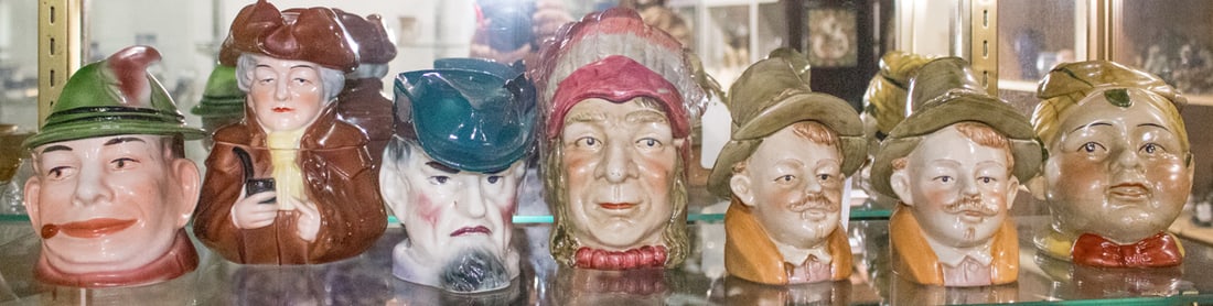 A group of seven German porcelain figural tobbacco jars (1 of 1)