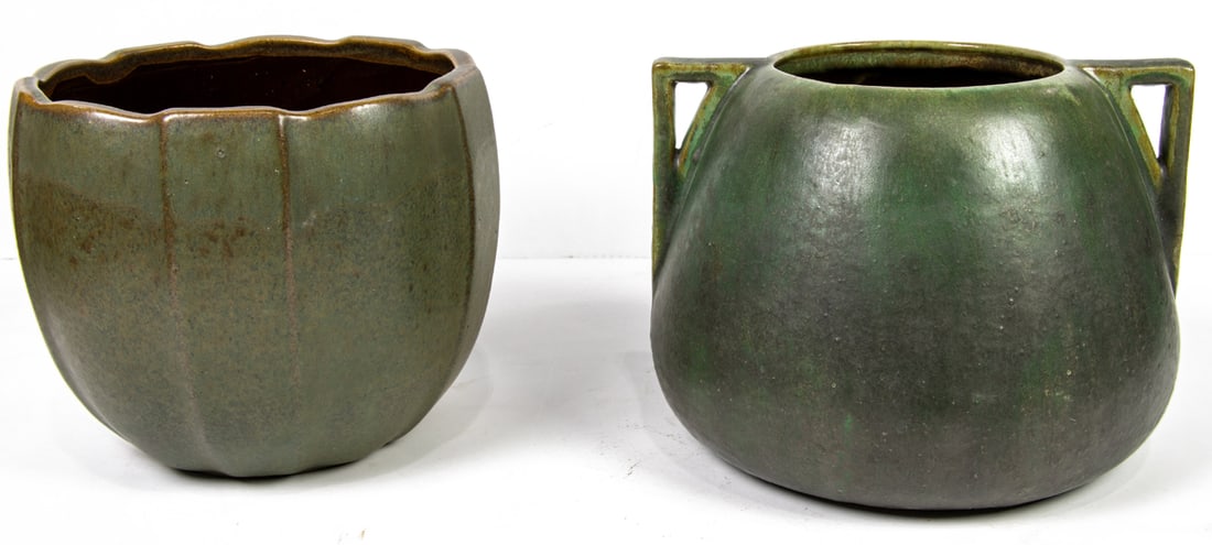 Two Fulper matte glazed pottery vessels (1 of 1)