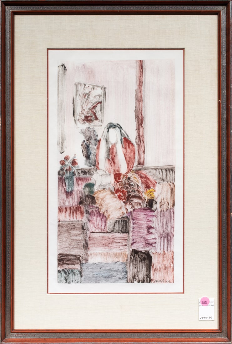Print, Matt Phillips: Matt Phillips (American, 20th century), Untitled, 1977, monotype, pencil signed and dated lower right, overall (with frame): 27.75"h x 18.75"w