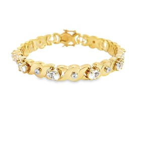 White Topaz Diamond Classic Chain Bracelet