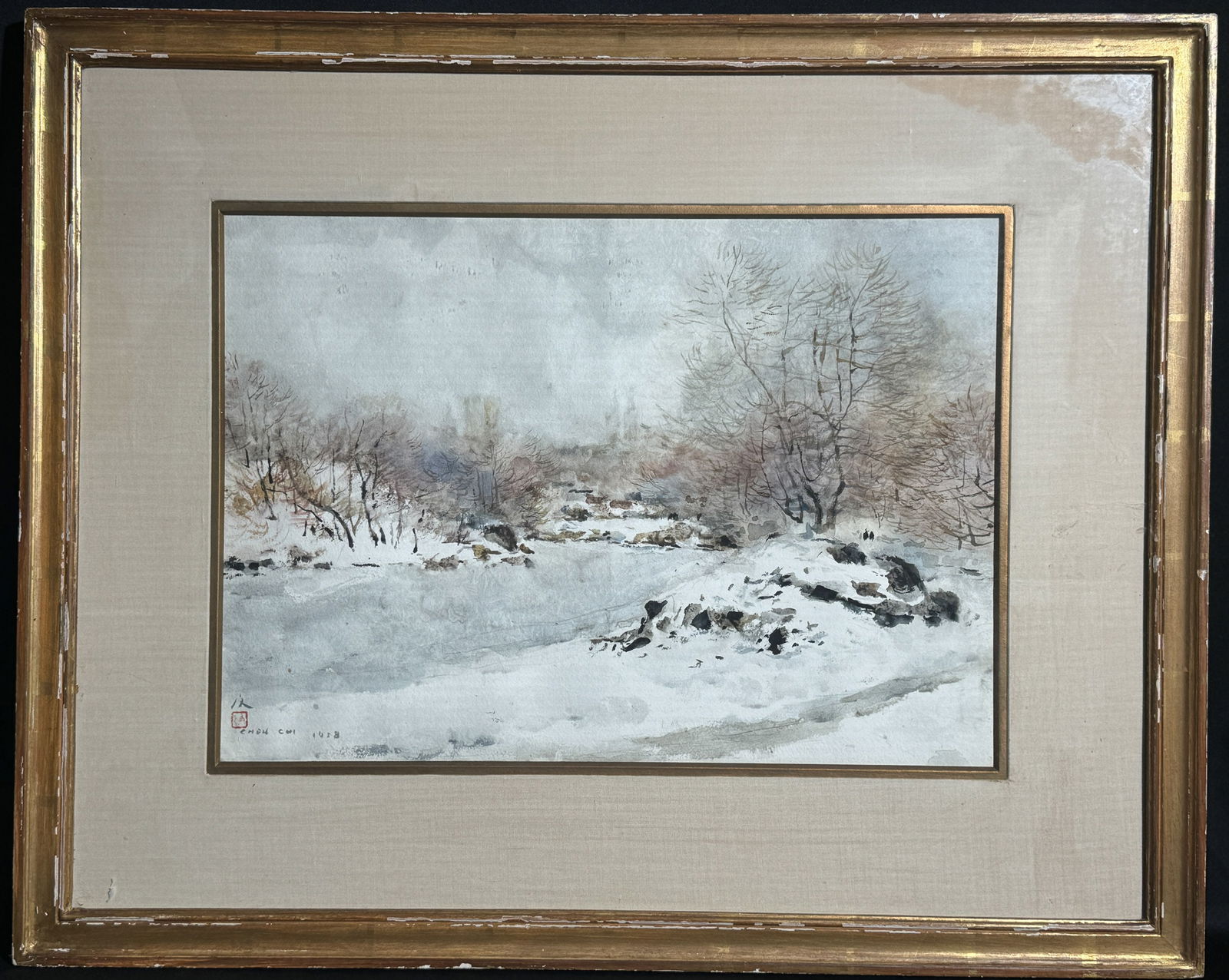 Chen Chi (1912 - 2005), Watercolor of Central Park 1959 (1 of 7)
