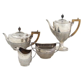 An Edwardian sterling hot beverage service