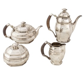 A German Bruckmann & Sohne .800 silver hot beverage set