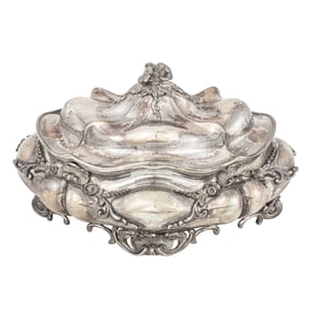 A German Rococo Revival .800 silver box