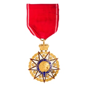 A Tiffany & Co. Society of Colonial Wars enamel and 14k gold medal