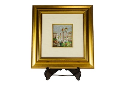 An Italian micromosaic panel of the Roman Forum